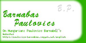 barnabas paulovics business card